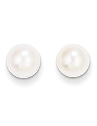 MadiK® 14k Yellow Gold 7mm Round Freshwater Cultured Pearl Stud Earrings