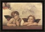 Cherubini By Raffaello Highest Quality Art Print Poster FRAMED with black wooden frame 37 x 25 inches