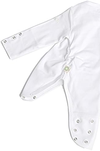Posheez Snap'n Grow Organic Cotton Adjustable Bodysuit, Long Sleeve White 6-12M