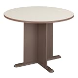 Bush Furniture Round Conference Table, Medium Taupe/Dove Gray