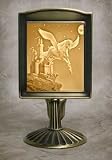 Enchanted Flight Lithophane Mantle Stand Antique Brass