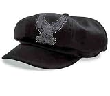 Harley Davidson Women's Eagle Biker Cap / Hat --NEW for 2009. Fitted styling. Decorative strap and buckle. Print and embroidered graphics with heat-seal gem embellishment on front. 100% cotton. 99409-09VW