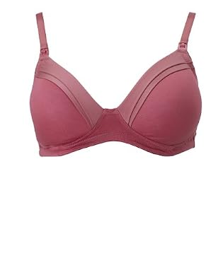 Maternity Cuff Satin Bra - Pink