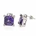Sterling Silver Simulated Diamond and Amethyst cz title=