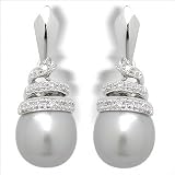 14K white gold Fresh Bella Freshwater cultured pearl earrings