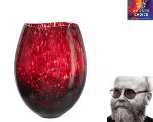 Kosta Boda Dino Vase burgunder h=430 mm