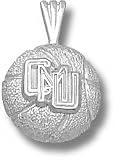 Central Michigan Chippewas Solid Sterling Silver ''CMU'' Basketball Pendant