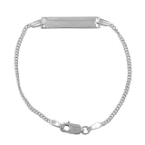 Sterling Silver Flat Rectangular Baby ID Bracelet