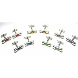 5 Sets of Level Cufflinks: Wholesale Groomsmen Gifts : Colors Include: Blue, Green, Red, Purple & Orange