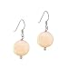 Sterling Silver .925 Genuine Freshwater Cultured Iridescent Pink Coin Pearl Bead Dangle Hook Earrings