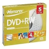 Review Memorex 864614-05C / Memorex DVD+RW 4.7GB 4X 5PK Slim Jewel Case