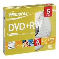 Memorex - 5 x DVD+RW - 4.7 GB 4x - slim jewel case - storage media