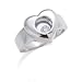 Jewelry : 14K Italian White Gold Floating Diamond Heart Ring
