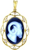 Zodiac Collection Oval Cameo Pendant -Aries - 3/4