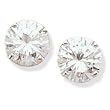 8MM Clear CZ stud Sterling Silver Earrings
