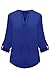 Chase Secret Women Summer Casual Shirt Tops Plus Size Blouse Chiffon Pullover XXL Blue