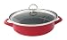 Chantal Enamel-On-Steel 3 Quart Saute & Serve with Tempered Glass Lid, Glossy Red