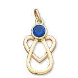 14k ''With Me Always'' Angel Heart Birthstone Charm