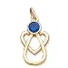 14k ''With Me Always'' Angel Heart Birthstone Charm