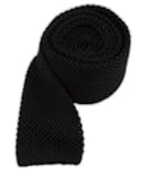100% Silk Knit Black Skinny Tie