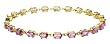 10k Yellow Gold Amethyst Bracelet, 7"
