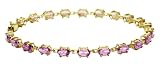 10k Yellow Gold Amethyst Bracelet, 7"