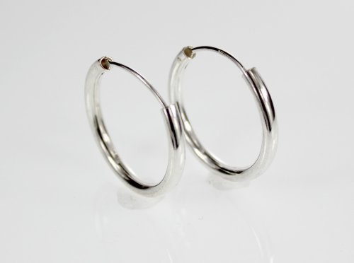 Sterling Silver 1" dia, Hoop Earrings, w FREE shipping from Hawaii