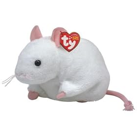  Ty Beanie Baby Tiny the Cute White Mouse New 2010 Beanie