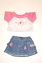 Love T-Shirt & Jeans Skirt fits Webkinz, Shining Star and 8" - 10" Make Your Own Stuffed Animals