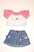 "Love T-Shirt & Jeans Skirt fits Webkinz, Shining Star and 8"" - 10"" Make Your Own Stuffed Animals"