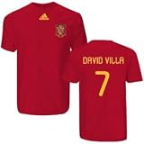 adidas David Villa Spain Youth #7 Player T-Shirt (Youth Large 14-16))