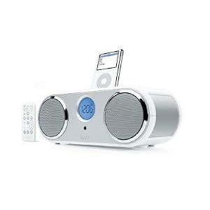 Stereo iPodA(r) Dock with Dual Alarm Clock System by