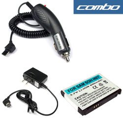3-Piece Value Combo Pack Of Samsung Blackjack SGH-i607, i607 Includes: Vehicle Cigarette Lighter Power Charger with IC Chip + Home Wall Travel Plug in Ac Charger + Standard Lithium-Ion Replacement Battery
