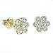 14K YG Flower Diamond Earrings