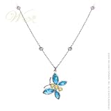 WILLOW GOLD: *BABY BLUE BUTTERFLY* NECKLACE