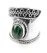 Sterling Silver Green Knight Malachite Armor Ring
