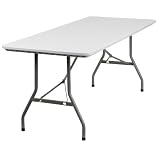 Flash Furniture RB-3072-GG 30-Inch Width by 72-Inch Length Granite Plastic Folding Table, Gray/White