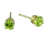 Peridot Round-Cut Stud Earrings