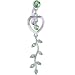 Jewelry : Peridot Green Gem HEART VINE IVY DROP Belly Ring