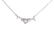 Sterling Silver Mom Necklace with Center Heart and 16 inch Link Chain