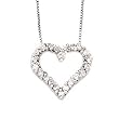 14k White Gold & Diamond Heart Pendant (0.50ctw)