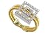 Jewelry : 18K Yellow Gold Hand-Woven Double-Strand Mesh Ring, Enhanced with Open-Square Pave Set Diamonds.