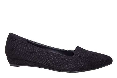 Andres Machado.AM5069.Slipper Shoes in Black Snake Print Suede.Big sizes US 11.5 to 13