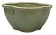 Chinese celadon bonsai planter / pot with plum blossom design- porcelain, hand glazed
