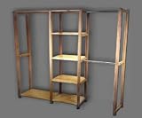 Simple Closet All Wood Unfinished Sanded Smooth Closet Organization System for 96 - 108wide Reach in Closet. No Tools Needed to Install!