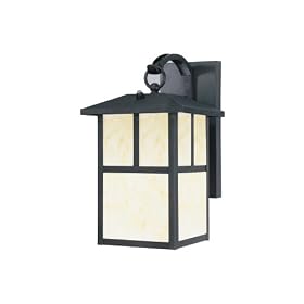 Westinghouse Lighting 6482900 Energy Star One-Light Exterior Wall Lantern with Dusk to Dawn Sensor, Textured Black Finish on Steel
