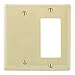 Bryant Electric NPJ1326I Wallplate, Nylon, Mid-Sized, 2-Gang, 1 Decorator/GFCI, 1 Blank, Ivory