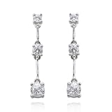 Sterling Silver Cubic Zirconia Linear Earrings