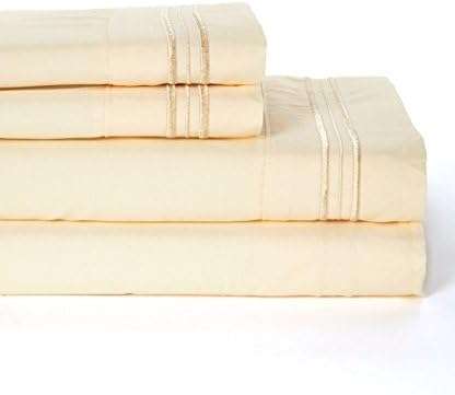 1800 Series 4 Pieces Egyptian Comfort Deep Pocket Bed Sheet Set Colors Vanilla Full Size