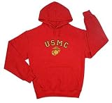 RED ''USMC'' PULLOVER HOOD SWEATSHIRT